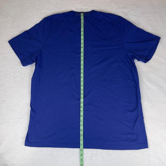 Adidas Tee Shirt Men's 2XL Blue Essentials Linear Logo Short‎ Sleeve Pullover - Picture 5 of 5